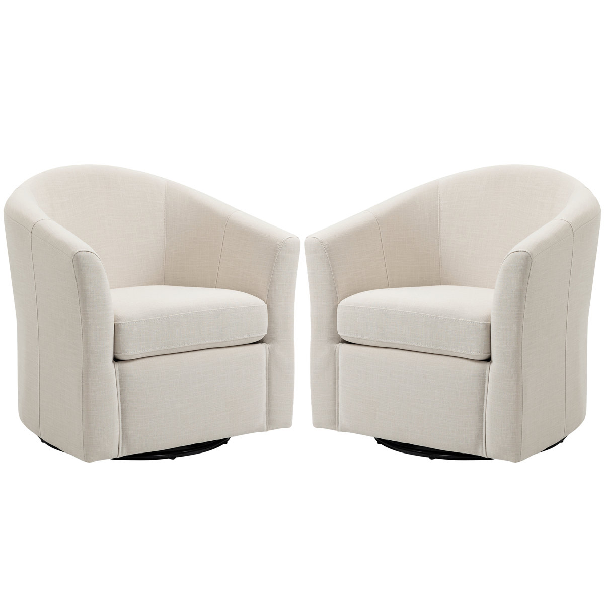 Aunna Upholstered Swivel Barrel Chair (Set of 2)